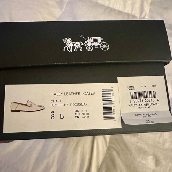 NWT Coach Haley Cream & Gold Slip-On Loafers Size 8 Leather - Picture 2 of 7